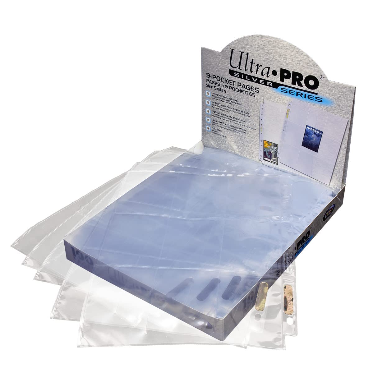 Amazon.com: Ultra PRO - 11-Hole Punch 9-Pocket Pages Silver Series